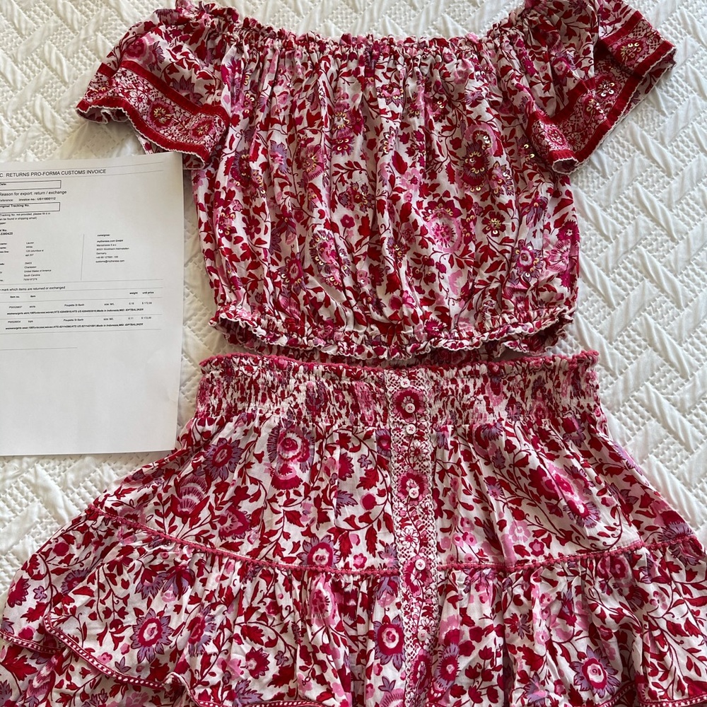 Poupette St Barth Camila floral sequin skirt & top - Picture 10 of 10